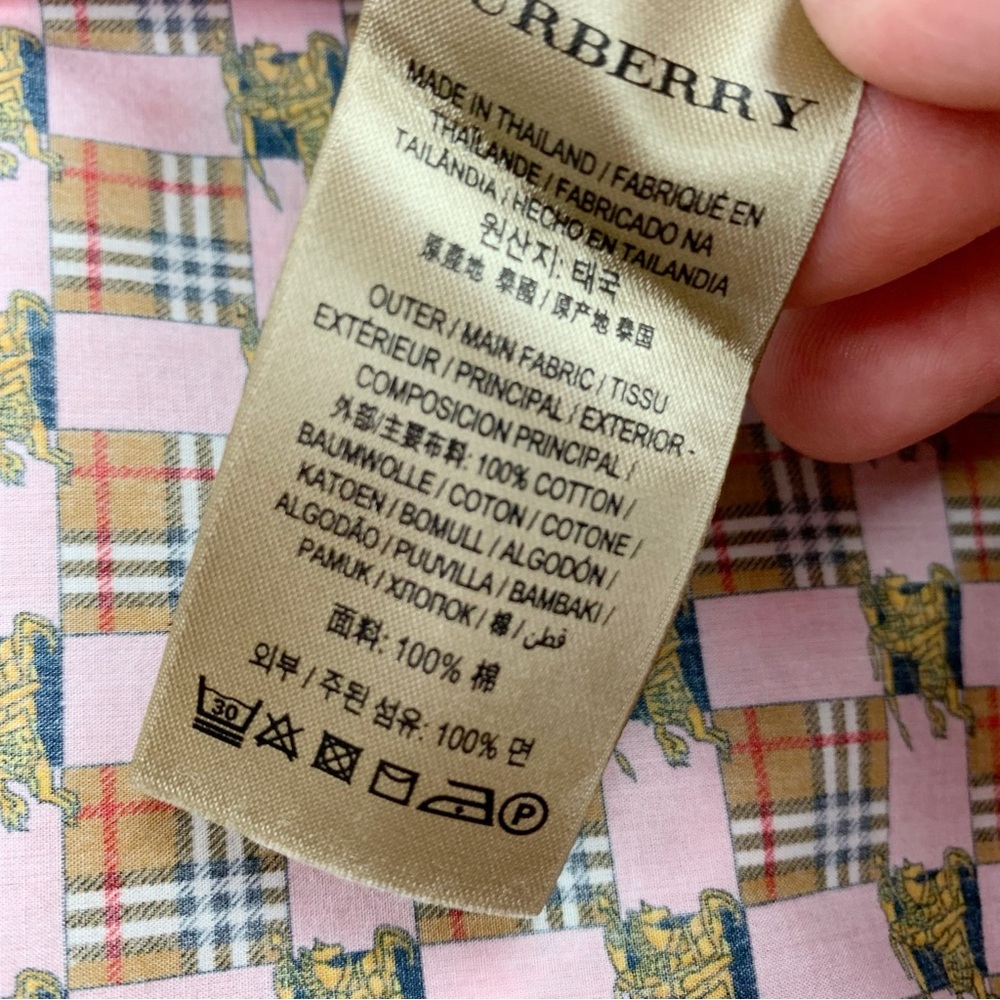 Burberry short sleeve checkered‎ shirt Dress tie waist front pockets - Picture 8 of 9